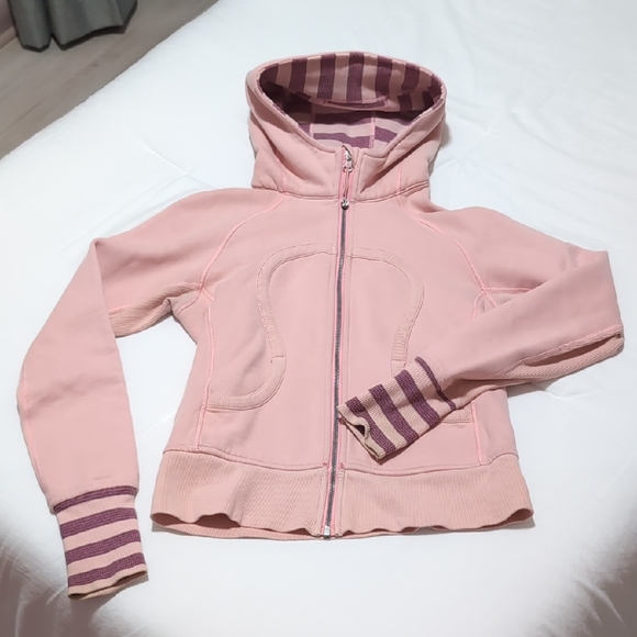 lululemon athletica Other - lululemon athletica Pink Hoodie with Purple Stripes